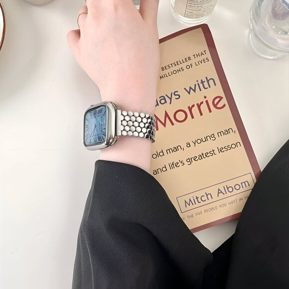 Apple Watch Band Adjustable Stylish Strap Silver Stainless Chain Watch band - Picture 5 of 7